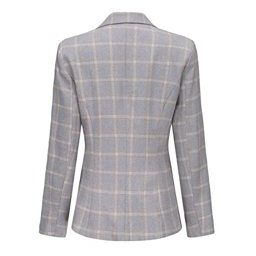 YYNUDA Women's Business Plaid Suit Set Lady 2 Piece 1 Button Office Blazer Jacket and Pants for Work4
