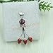 Natural Red Garnet & Coral 925 Sterling Silver Handmade Statment Pendant Necklace Jewelry Gift For Wife Mom