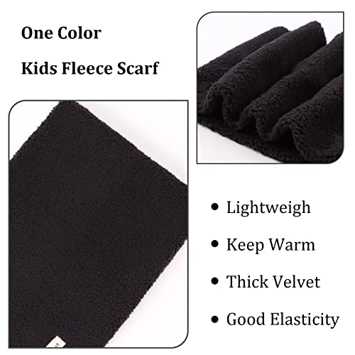 Zsedrut Fleece Warm Kids Scarf Thick Velvet Boys Girls Round Scarves Toddler Kids Winter Neck Warmer (Black-1Pcs) #TOP2
