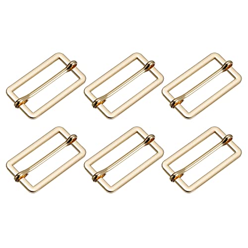 sourcing map Boucle Coulissante, 6pcs 30x15x2mm Métal Rectangle Ajusteur Triglides Glisser Boucle Rouleau Stylo Boucles Glisseur Courroie Ajusteur pour...