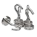 Produktbild MAGNETE.COM 5x Neodym Power Magnet silber | Hakenmagnet extra stark rund mit Haken | Durchmesser 16 mm x 27 mm hoch starke Magneten Supermagnet