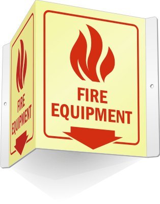 Plaque Fire Equipment aluminium photoluminescent 15x12 cm