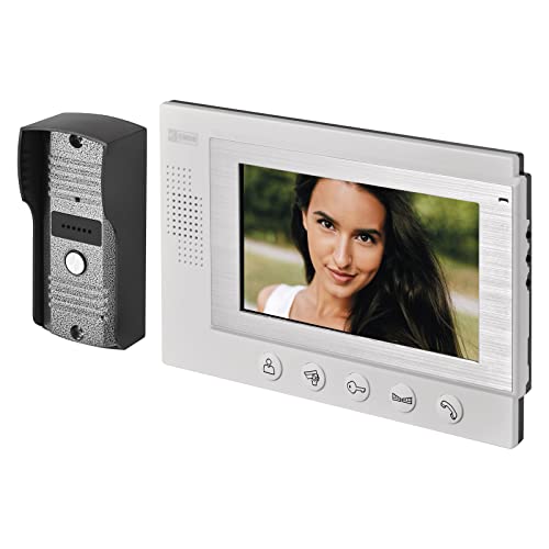 EMOS Video-Türsprechanlage/Video-Türklingel Set, wasserdichte 720p Kamera mit Nachtsicht + LCD-Monitor mit 7'' Farbdisplay, Intercom, Slots für 2 CCTV Kameras