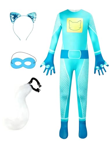 Disfraz super gatita para niñas, 5 piezas cosplay