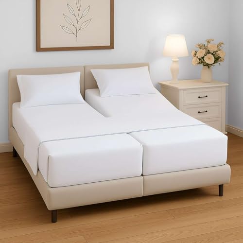 5 Piece Split California King Bed Sheet Set, Ultra Soft & Wrinkle...