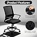 2 PCS Chair Seat Cover Stretchable Office Chair Covers Bottom Only Elastic Spandex Strech Computer Desk Chairs Seat Cushion Slipcovers Removable Machine Washable for Dining Room Desk (Black)