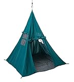 HearthSong Pole-Free Outdoor Weather-Resistant Tent with Three Windows, Door, and Pendant Light, 48' sq. x 48' H
