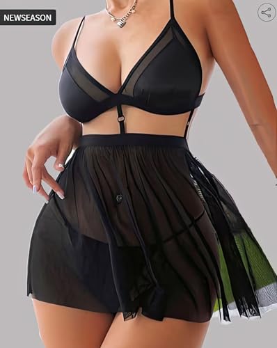 Image of MADSY Women's Lingerie Babydoll and Panty Set Two Piece Lingerie Set