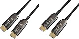 Amazon Basics Cable HDMI trenat, fibra òptica, alta velocitat, 10 m, Negre (Paquet de 2)