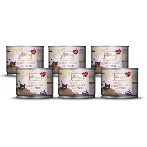Produktbild von MjAMjAM Katzen Nassfutter Duett Hühnchen-Filet küsst Pferd - 6 x 190 g