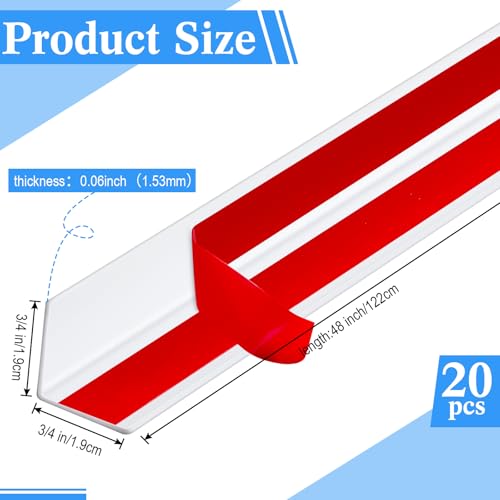 Image of Sasylvia 20 Pcs Wall Corner Protector Guards with Self Adhesive, 3 /4 x 48 Inches Plastic Vinyl Corner Shield Molding for Wall Furniture Door Tables Cabinet Edge, Avoid Scratching, Easy Install, White
