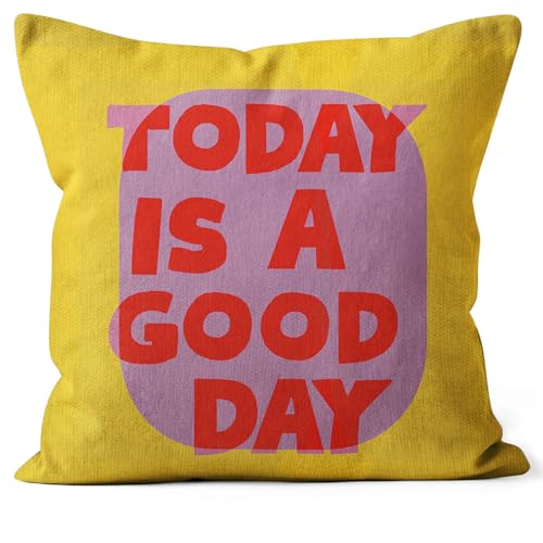 SiuSue Eclectic Decor - Trendy Funky Today is a Good Day Pillow Covers 18x18 Eclectic Maximalist Throw Pillows Covers for Couch Sofa Maximalist Decor