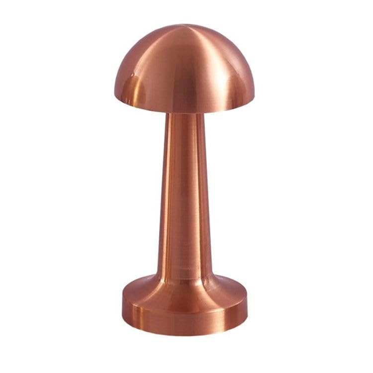 Image of Cordless Lamp,Wireless LED Desk Lamp Touch Sensor Table Lamp,USB Rechargeable Metal Light Dimmable Eye Protection Bedroom Bedside Reading Lamp for Indoor Outdoor (Mashroom)