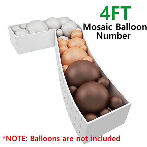 4ft Mosaic Balloon Frame Number 7 Light Up Marquee Pre-Cut Kit Number Cut-Out Extra Large Foam Board Backdrop Birthday Baby Party Anniversary… - Thumbnail 6