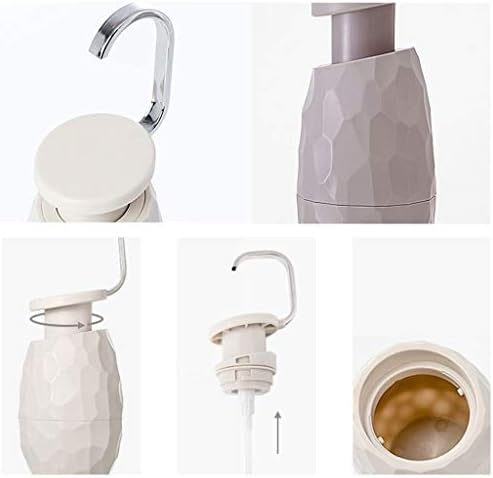 Soap Dispenser Creative One-Handed Hand Sanitizer Bottle Empty Bottle Shampoo Facial Cleanser Shower Gel Liquid Soap Dispenser Refillable Liquid Hand Soap (Color : Gray) (White) image 4