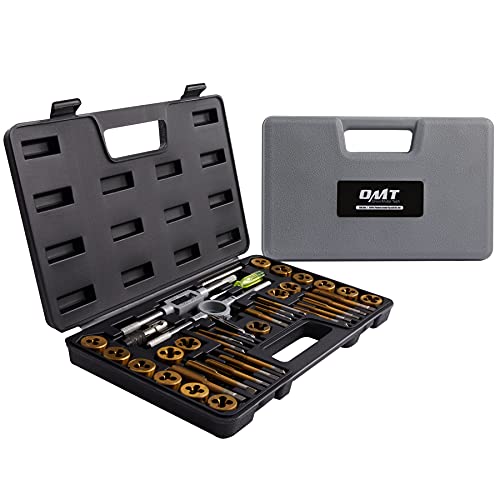 80pc Titanium Coated Tap and Die Set in SAE and Metric Sizes | Titanium Steel Metric and Standard Tap Set and Die Tool Set for Internal and External Threading