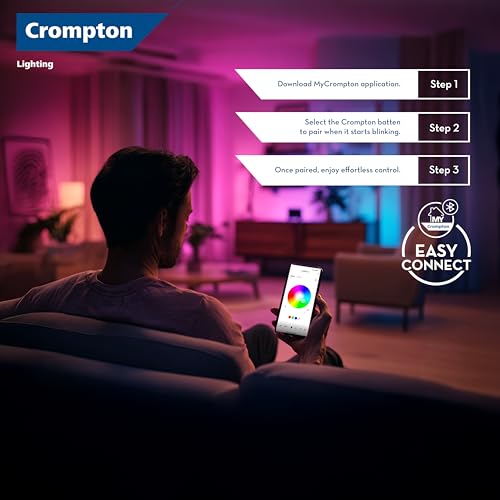 Image of Crompton Intellisense Moodflex Smart LED Batten 22W | Bluetooth Connectivity only | 16 Million Colours | Tunable White | Dimmable | Music Sync | Scheduling | App Control |Pack of 4