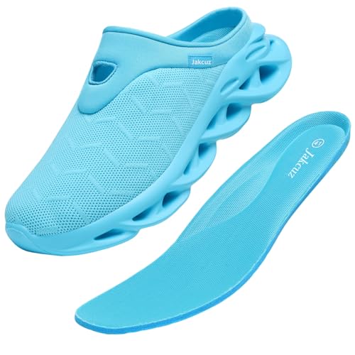 Image of Jakcuz Men Slip On Mules Lightweight Open Back Sneakers Breathable Walking Shoes