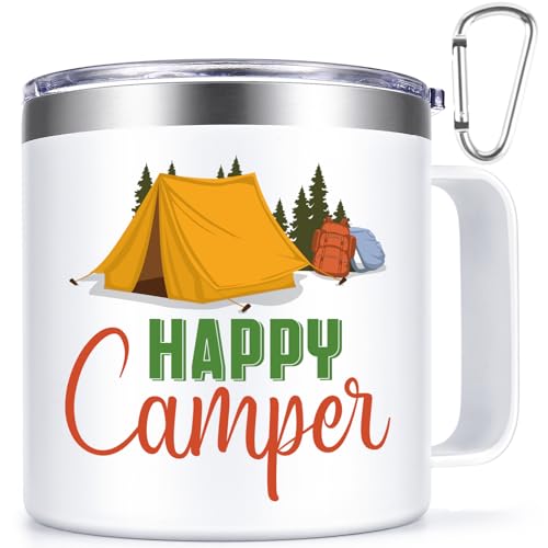 Qtencas-Happy-Camper-Gifts-14oz-RV-Camper-Gifts-Coffee-Mug-Stainless-Steel-Insulated-Mug-RV-Hiking-Mug-for-Outdoors-Picnic-Camping-Happy-Birthday-Christmas-Gifts-for-Family-Friends-White
