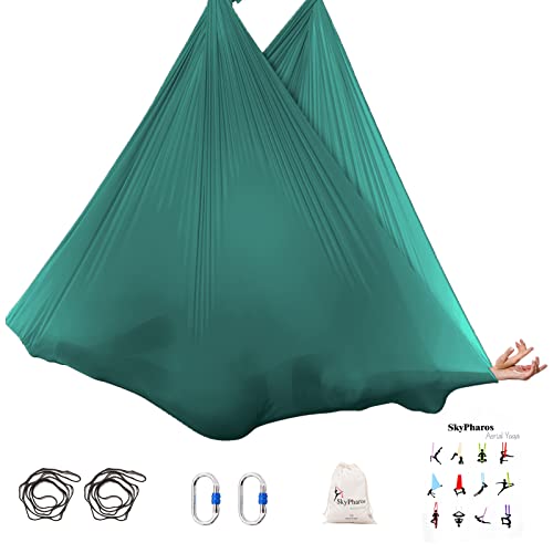 Skypharos 5.5 Yards Aerial Silks Yoga Swing Set - Aerial Yoga Hammock Kit Anti-Gravity Flying For Fitness thumb #1