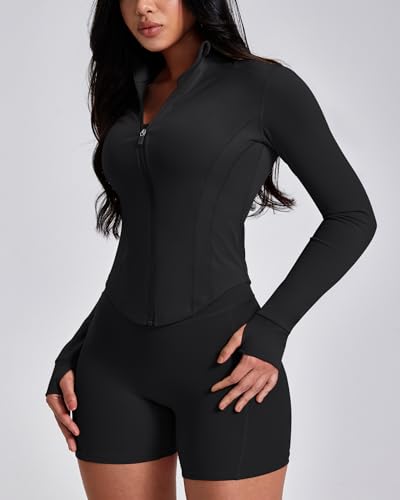 GYM RAINBOW Workout Jackets for Woman Lightweight Athletic Full Zip Running Jacket BBL Cropped Jackets Slim With Thumb Holes - Image 4