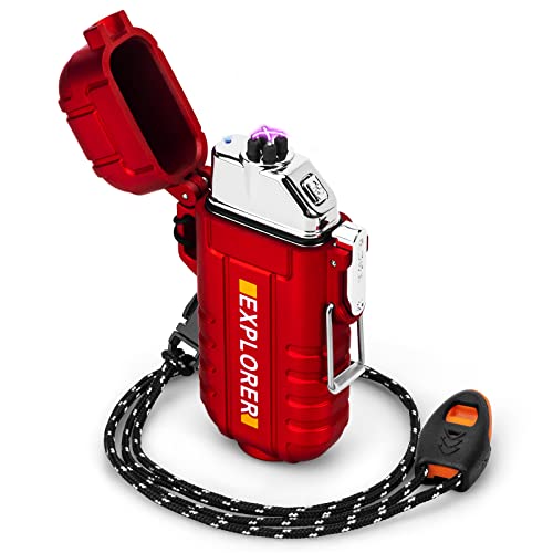 Wasserdicht & Winddicht Feuerzeug Elektrisch für Outdoor Survival Ausrüstung, Professionelle Type-C Wiederaufladbares Feuerzeug, Dual Arc Feuerzeuge Kits für Camping Wandern überlebensausrüstung Wasserdicht & Winddicht Feuerzeug Elektrisch für Outdoor Survival Ausrüstung, Professionelle Type-C Wiederaufladbares Feuerzeug, Dual Arc Feuerzeuge Kits für Camping Wandern überlebensausrüstung
