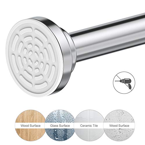 Shower Curtain Rod Tension - 40-72 Inch Never Rust Non-Slip Spring Tension Curtain Rod No Drilling Stainless Steel Curtain Rod Use Bathroom Kitchen