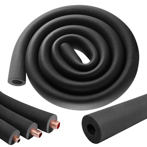 Isolation en mousse autocollante pour tuyaux de chauffage, épaisseur 9 mm (noir, Ø 16 mm), 1,8 m