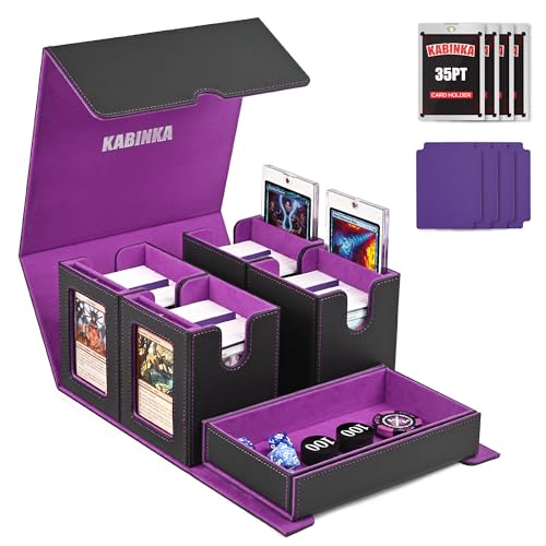 Kabinka Card Deck Box for MTG Commander, Holds 400+ Double-Sleeved Cards, 5 IN 1 Detachable Card...