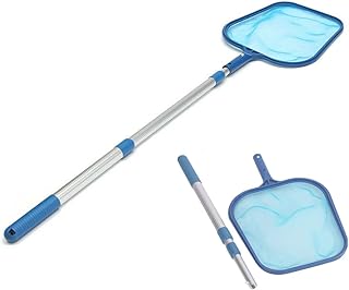 NatureMan Pool Skimmer Net with Pole,Pool Fine Mesh Skimmer with 13.8-41 inch Telescopic Pole,Leaf Skimmer for Cleaning Surface of Swimming Pools, Hot Tubs, Spas and Fountains