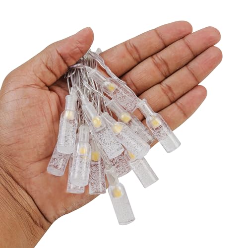 Image of Lexton Fairy 14 Small Bottle Shape LED String Light | 14 LED, Plug Sourced, 4 Meter Long | Suitable for Diwali, Birthday, Festival, Wedding, Party, Patio, Lawn, Restaurants (Pack of 1, Warm White)