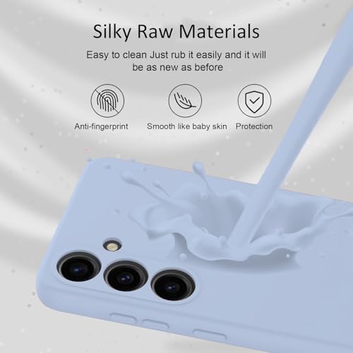 Image of DIZORO Microfiber Candy Case Compatible for Samsung S24 Plus Smooth Touch Cushion Liquid Soft Silicone Gel Rubber Phone Cases Non-Slip Full Body Protective Shockproof Back Cover (New Carolina)