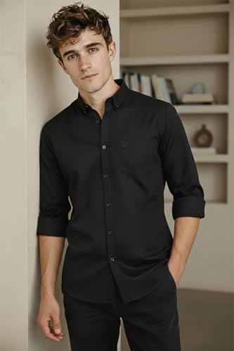 Image of Allen Solly Men's Cotton Buttoned Down Shirt | Classic Fit, Soft Breathable Fabric, Smart Casual & Office Wear