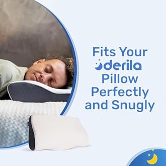 Derila Queen Size Pillowcase | Designed to Keep Your Memory Foam Pillow Covered and Protected with This Crisp, Clean, White Pillowcase Made from Premium Materials