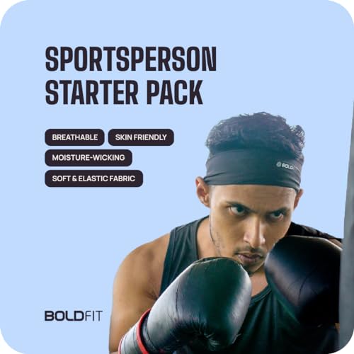 Image of Boldfit Lycra Wide Head Band for Hair Men & Women Headband for Gym Accessories for Men and Women Fitness Hair Accessories Hairs Stylish Fitnes Head Wear for Gym Band Sports Headband Workout & Running