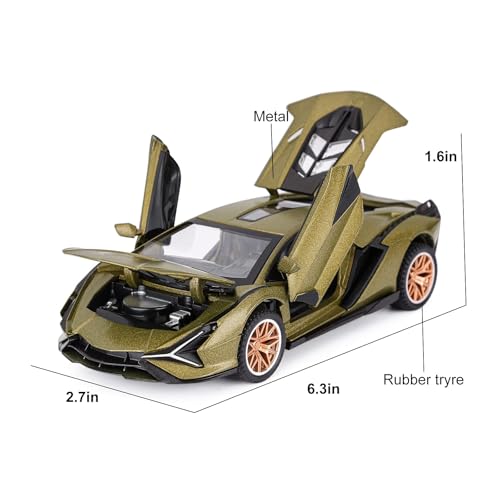 Carro de modelo metálico 1:32 con luces y sonido miniatura 5