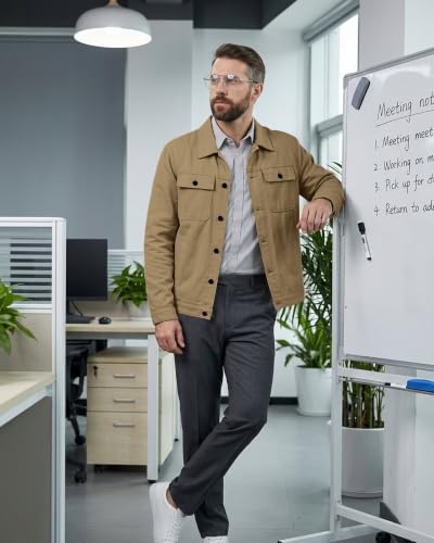 Image of SANGTREE Men's Trucker Jacket Lightweight Jacket Cotton Casual Outerwear With Pockets