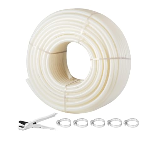 VEVOR PEX Pipe 1 Inch x 500 FT Tubing Non Oxygen Barrier White B Pipe Flexible Water Line for RV Sewer Hose Plumbing Radiant Heating