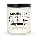 Leebbsin Funny 40th Birthday Gifts for Women Men- Handmade Forty Birthday Candle Soy Wax Lavender- 40th Birthdays Decoration/Gifts for Wife Husband Mum Dad Auntie Sister Family Friend, 7oz