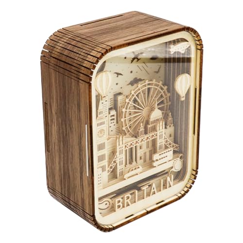 POFET London Souvenir Gifts Wood Crafts London Landmark Building Model UK Travel Gifts The Big Ben Tower Bridge London Eye Desktop Wooden Ornaments for Home Office Decor - Image 3