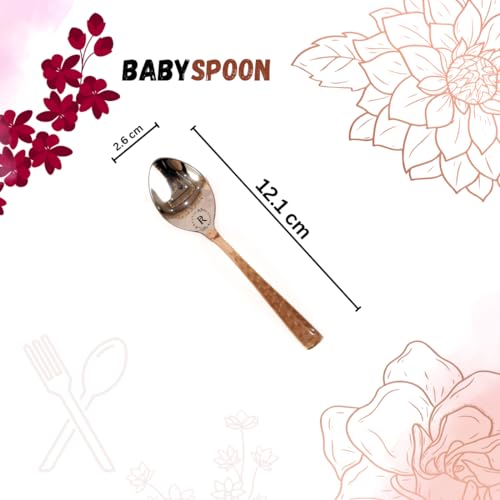 Image of Copper Made Baby Tea Spoon Set - Pack of 6 | Metal Kitchen Dining and Cutlery | Stainless Steel and Copper Metalic Finish | A Touch of Elegance to Your Dining and Serving