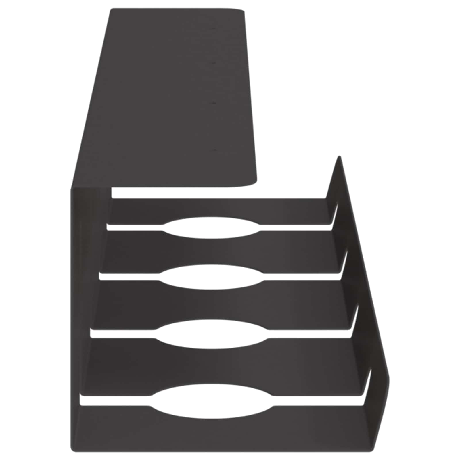 2er Set Kabelmanagement Unter Tisch, Kabelkanal für Schreibtisch aus pulverbeschichtetem Stahl, Schwarz, 43x12x10cm Kabelsortierer