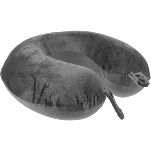 GARVALON Oreiller Cervical de U Mémoire de Forme Doux et Souple Coussin de Voyage Ergonomique pour Avion et Bureau Support Nuque Profond Gris Portable et Léger pour Sommeil Réparateur