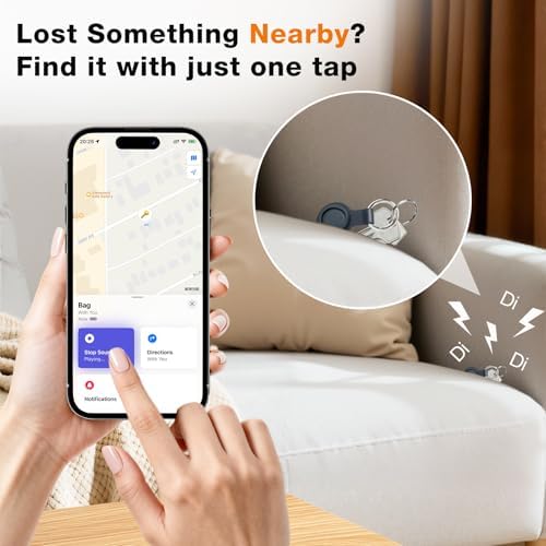 Tracker Tags 4 Pack, 2026 New [Apple MFi Certified], Smart Bluetooth Tracker Works with Apple Find My (iOS Only), Replaceable Battery, Item Finder Tracking Tag for Keys, Luggage, Satchel etc. — view 3