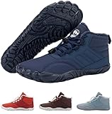 Hike Footwear Caspar Pro HF - Non-Slip and Comfortable Winter Barefoot Shoes Provide Warmth and Support, Walking Boots for Women Men Unisex Dark Blue