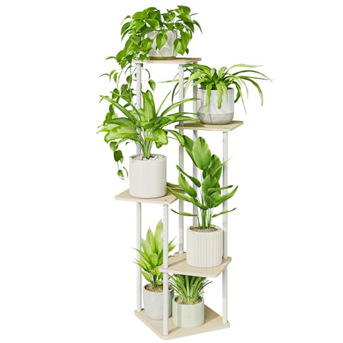 Bamworld Corner Plant Stand Indoor, Tall Metal Plant Shelf for Multiple Plants, 5 Tier Flower Stand...