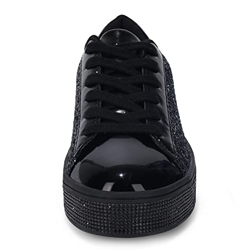 Womens Glitter Wedding Sneakers Neon Dressy Sequin Sparkly Sneakers Rhinestone Bling Bridal Shoes Shiny Tennis Shoes3