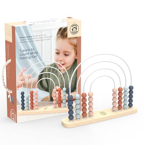 Image of Speedy Monkey Wooden Roller Abacus Toy, Colorful Beads, Develops Hand-Eye Coordination, Color Recognition & Creativity, Smooth Sliding on Stainless Steel Rods, Non-Toxic Paint, Ideal for Kids | colorful sliding beads, roller abacus, wooden bead maze, montessori toys, color recognition, hand-eye coordination, creative