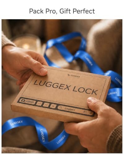 Image of LUGGEX 6 Pack TSA Locks for Luggage, Luggage Locks TSA Approved | Suitcase Locks in Gift Box, Ultra-Light 33g Combination Cable Locks, Easy-Read Dials for Suitcase Backpack Gym, Black