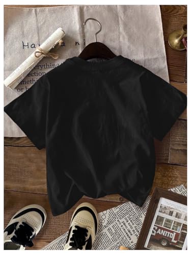 Image of RoseSeek Women's Graphic Letter Tee Crew Neck Drop Shoulder Trendy Summer T Shirt Short Sleeve Vintage Car Print Top